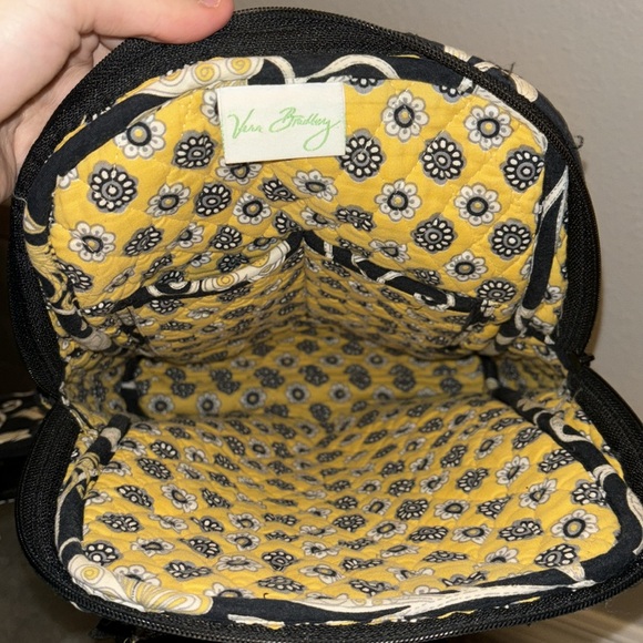 Vera Bradley yellow bird black backpack & matching wallet - Picture 3 of 3